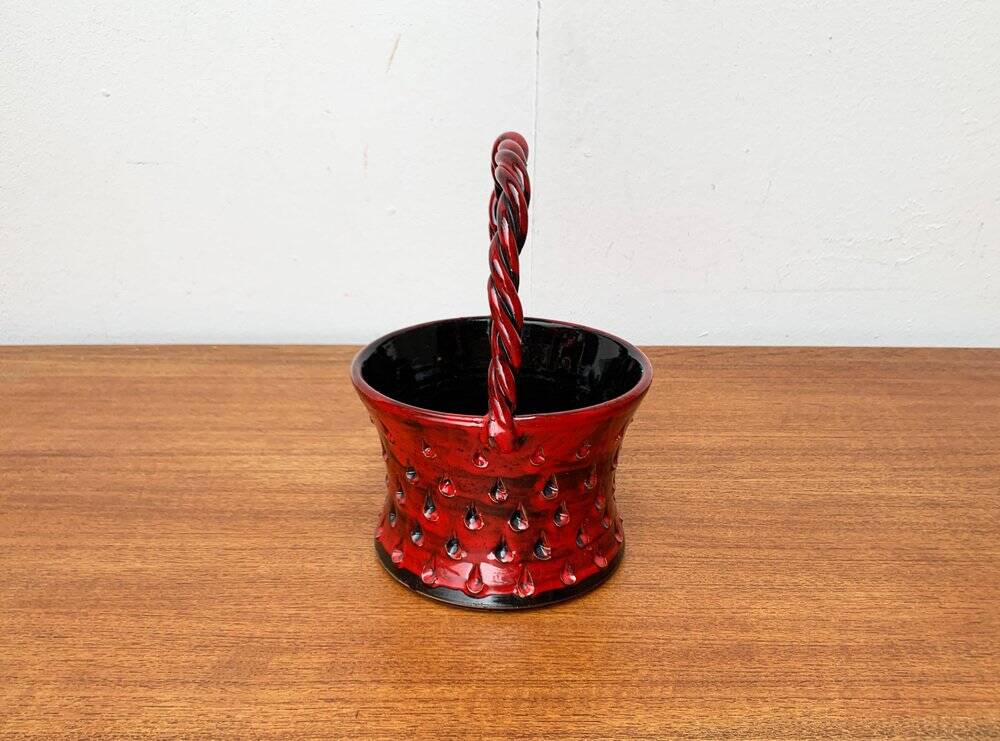 Italian ceramic vase Strawberries by Fratelli Fantullacci for Bitossi, 1960s