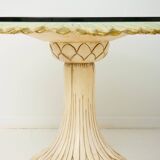 Round carved wooden table, Italy, 1960s