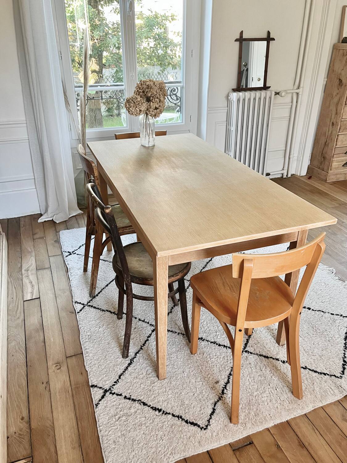Table vintage année 50 en chêne