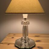 Table lamp in chiseled glass and beveled mirror 1950