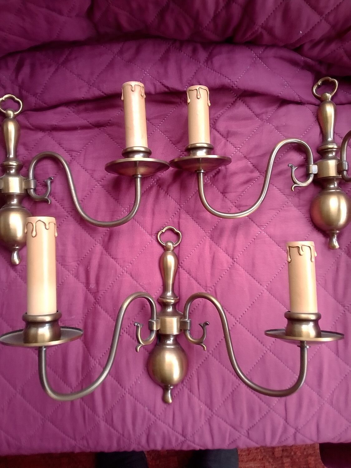 3 double brass appliques