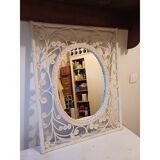 Vintage mirror in rattan and wicker