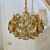 Bubble Chandelier in Crystal and Golden Brass attributed to Gaetano Sciolari for Palwa - Germany, 1960
