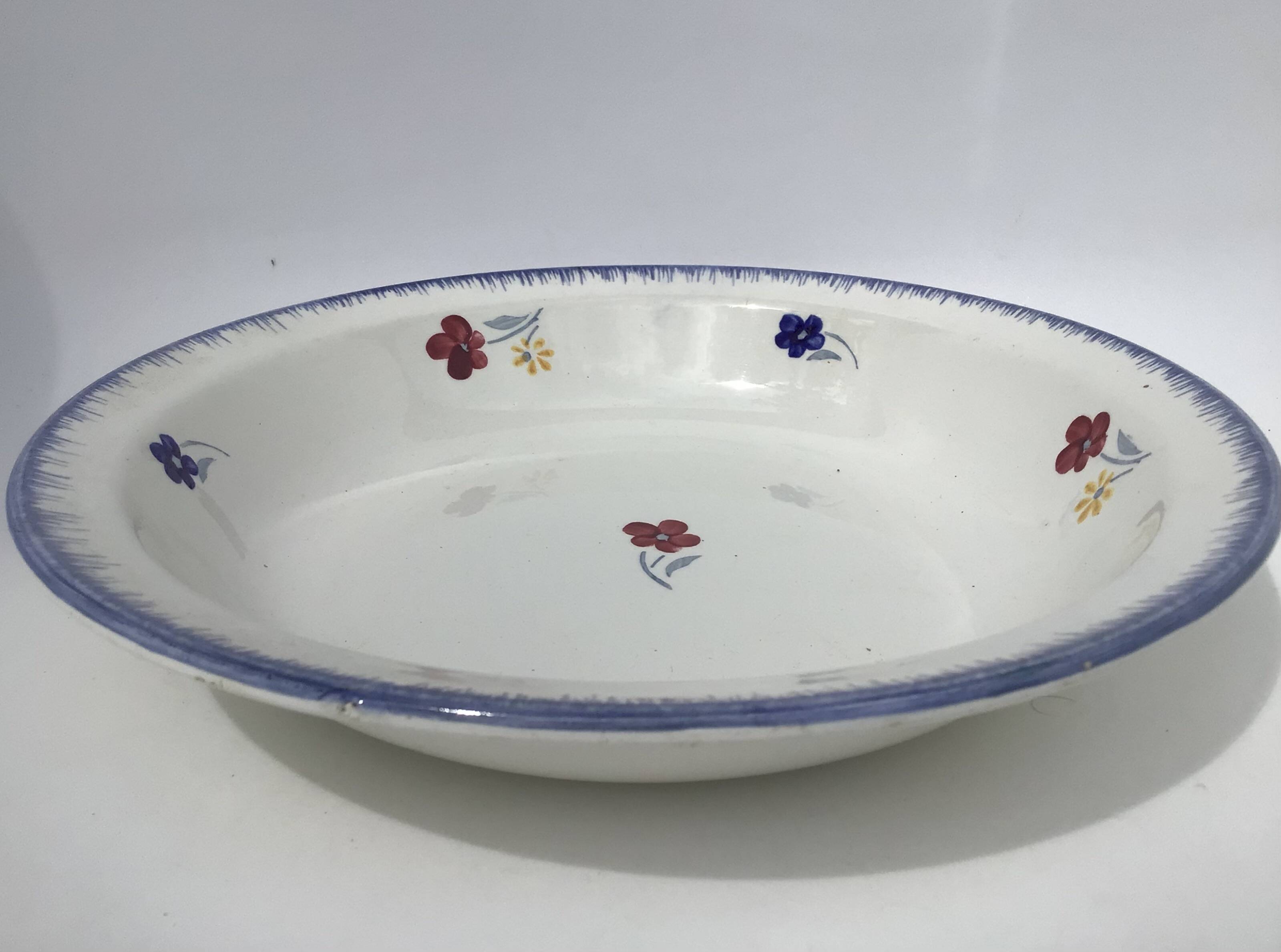 Mary Lou Digoin hollow dish blue edge diameter 25