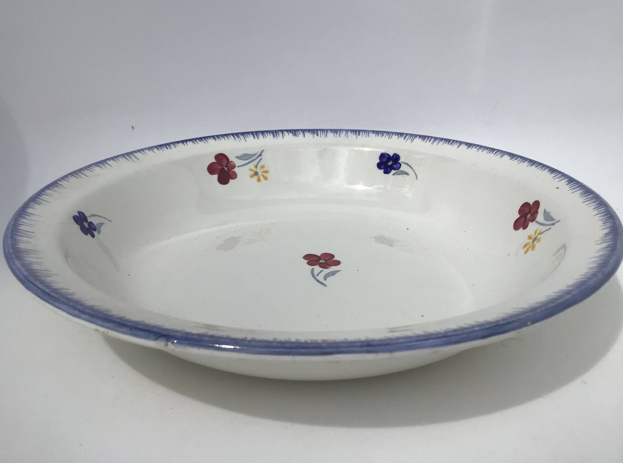 Mary Lou Digoin hollow dish blue edge diameter 25