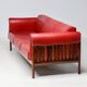 Johannes Andersen modern mid-century Danish canapé in rosewood and burgundy leather