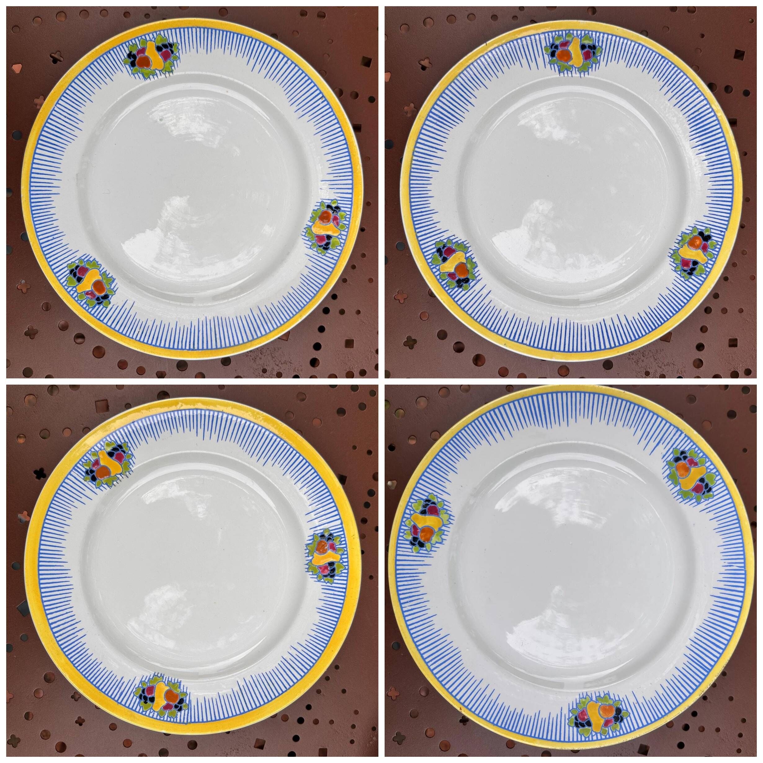 plate + 4 side plates Boch Freres La Louviere Decor