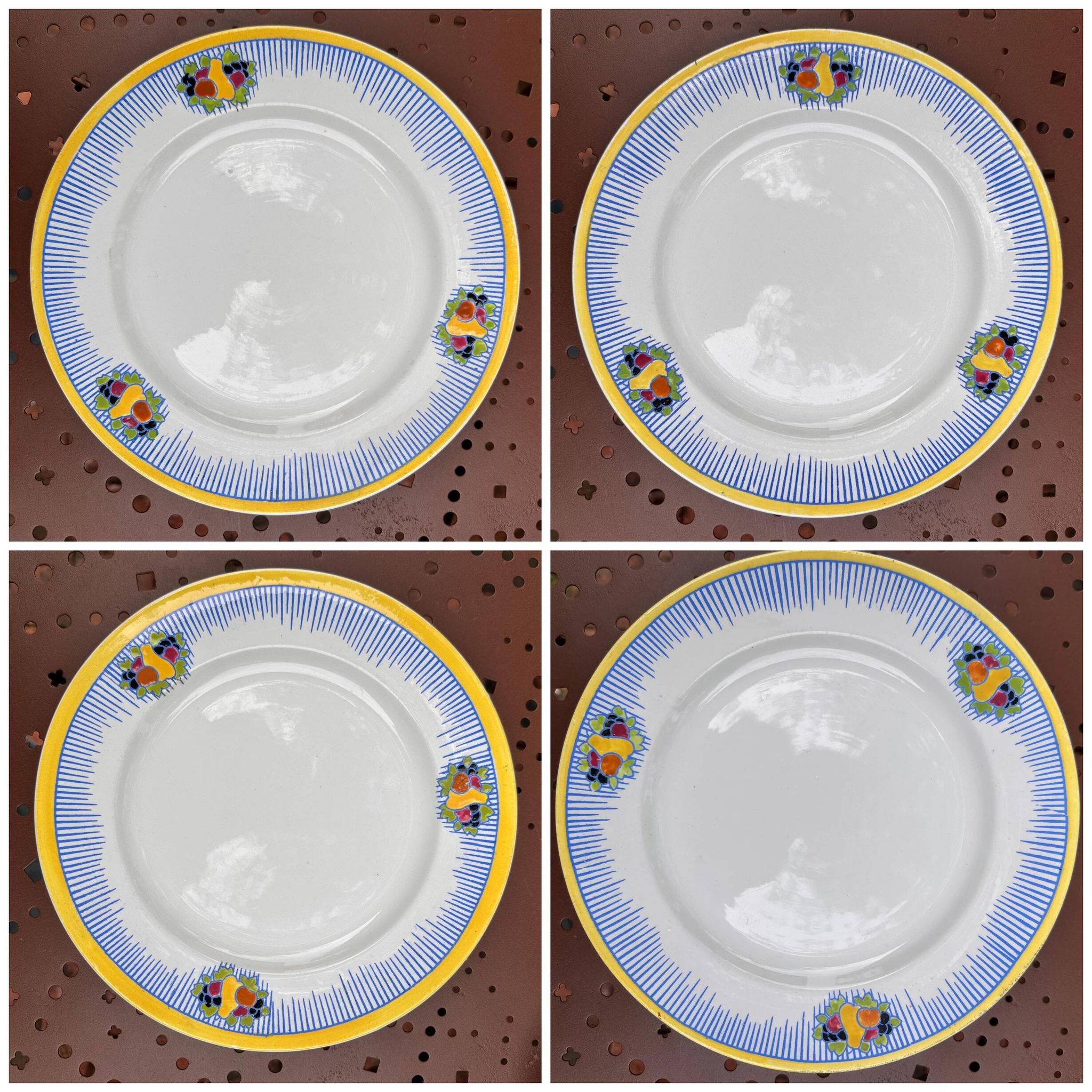 plat + 4 assites Plates Boch Freres La Louviere Decor