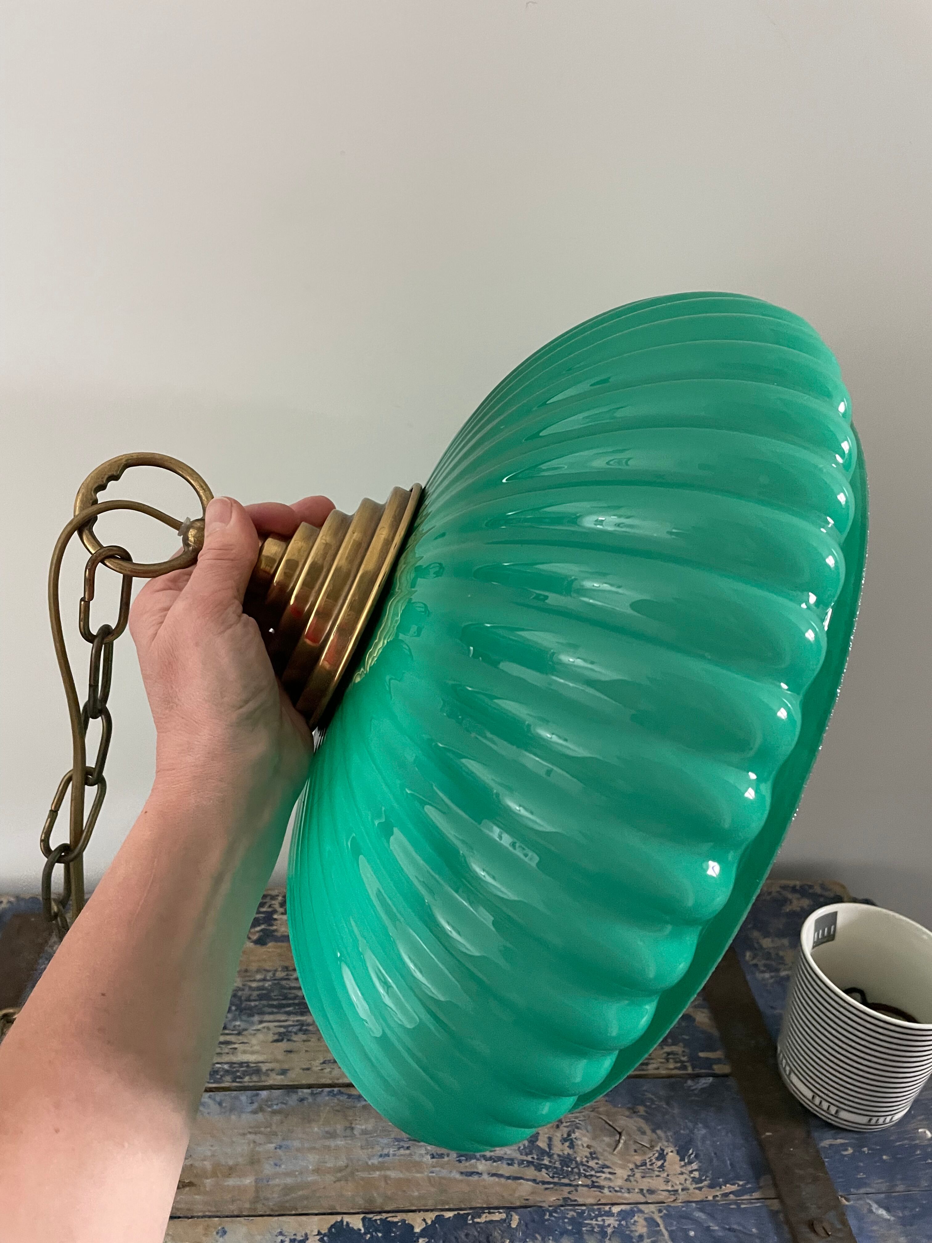 Green opaline chandelier