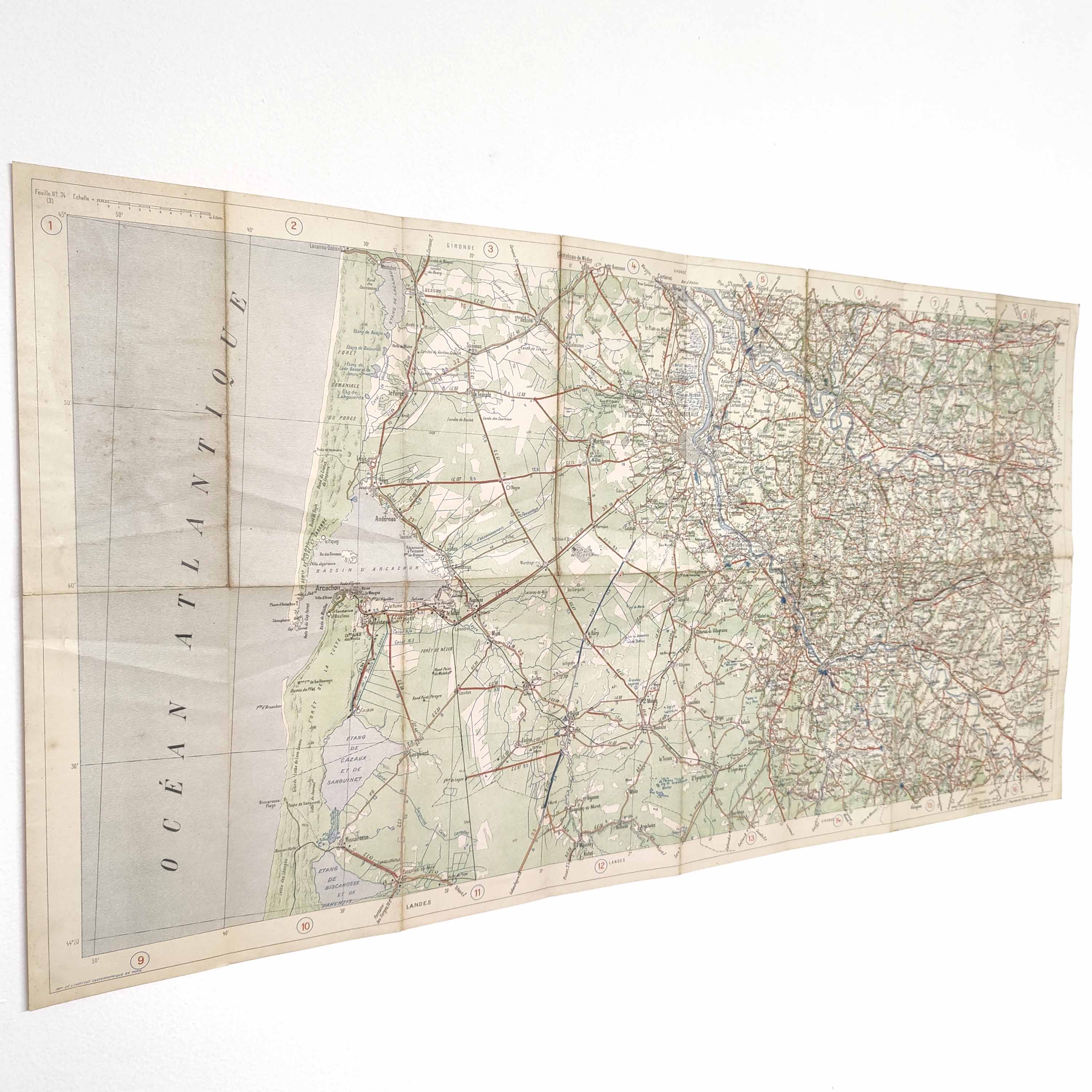 Michelin map Bassin d'Arcachon Bordeaux 1920