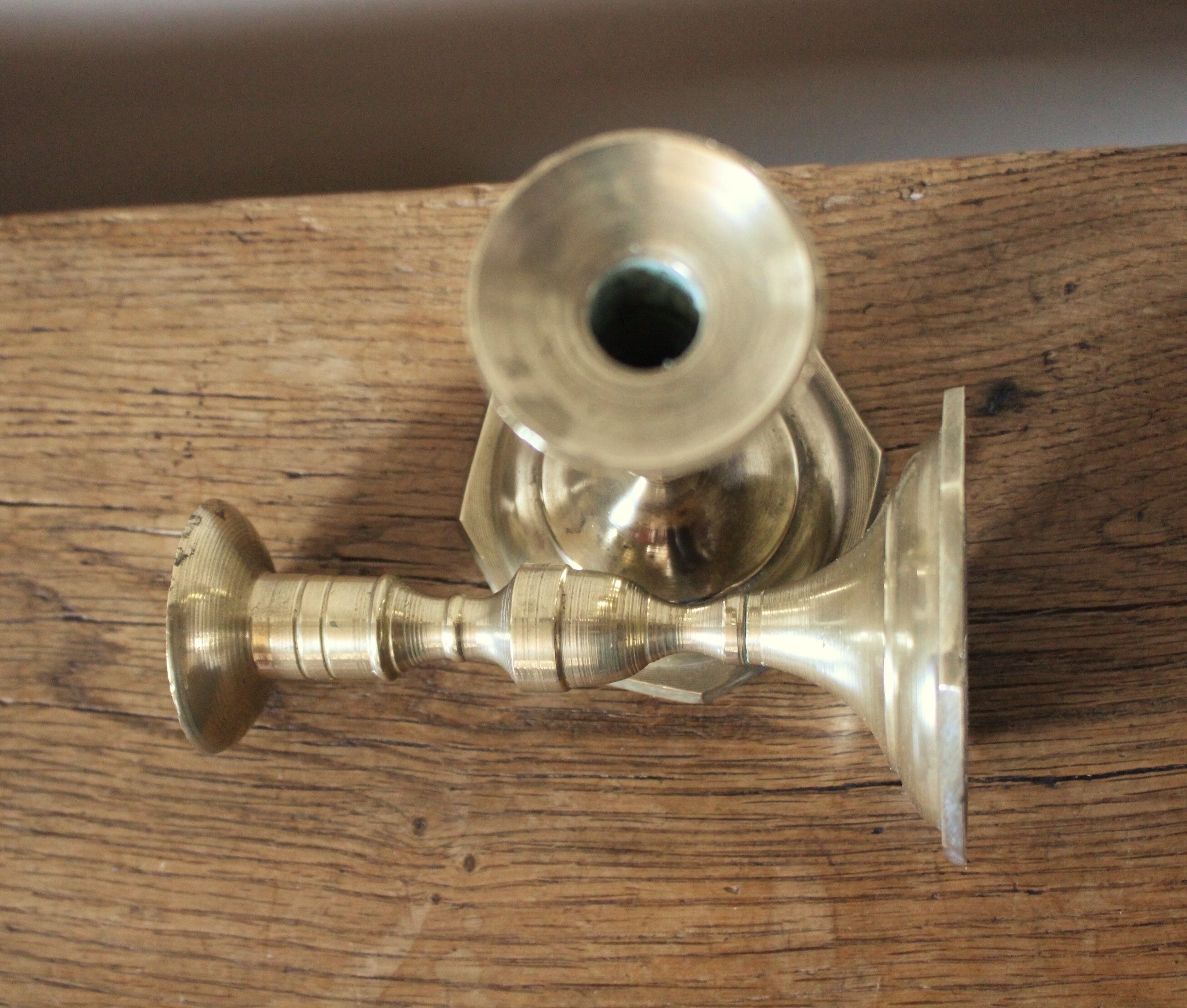 Pair of brass candlesticks