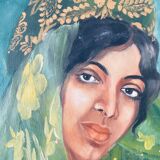 Orientalist painting on cardboard