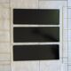 Modular string wall shelf in golden brass and black metal, 50s/60s