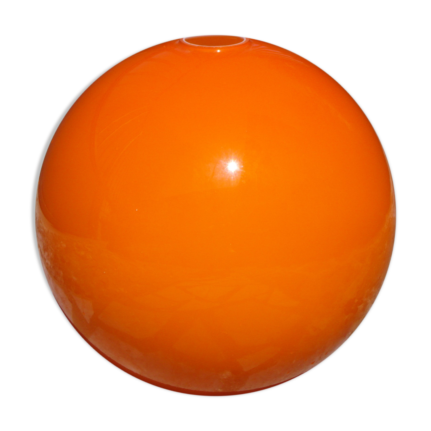 Orange glass globe, 1970