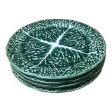 Vintage cabbage barbotine plates