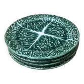 Vintage cabbage barbotine plates