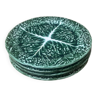 Vintage cabbage barbotine plates