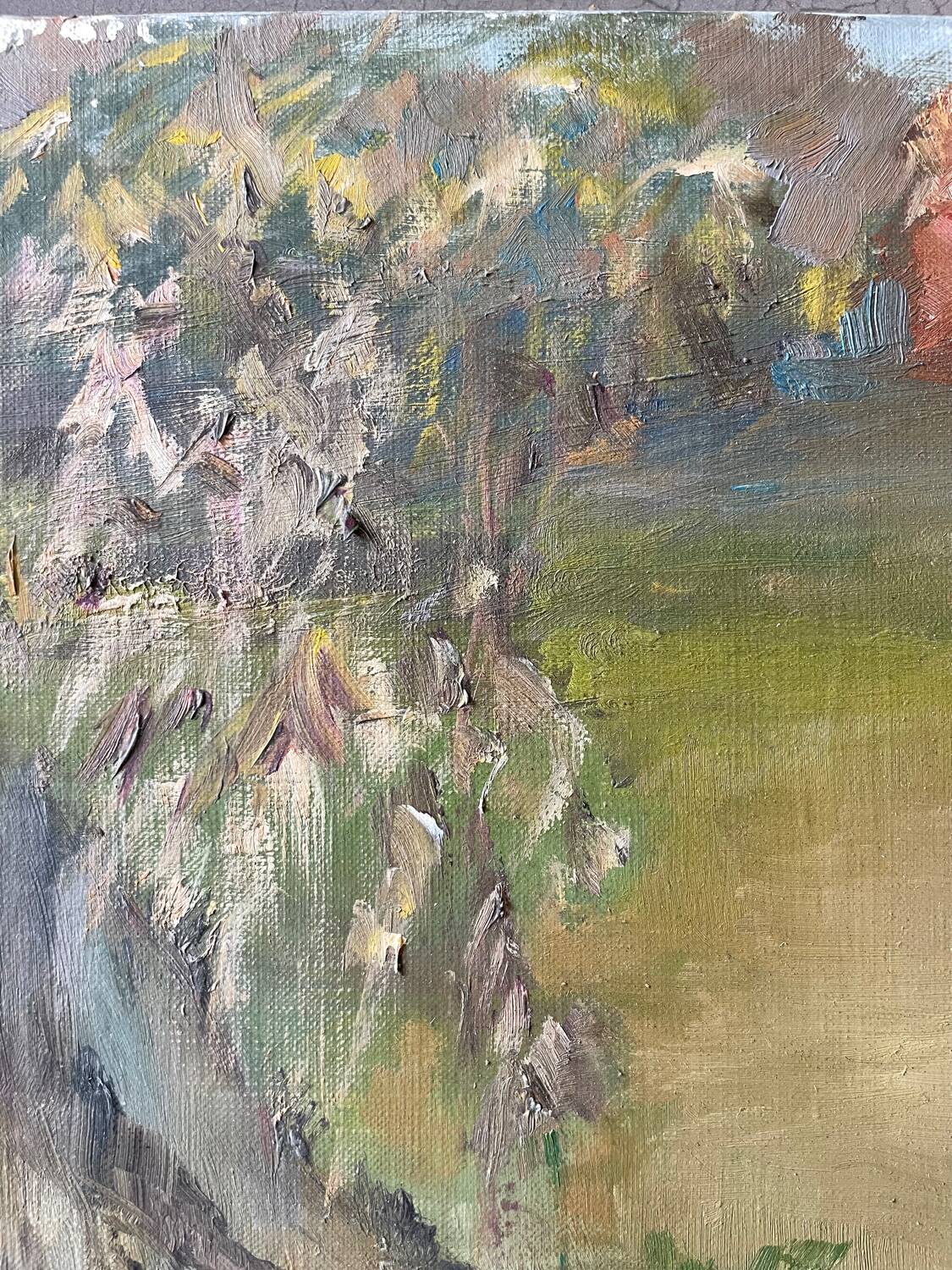 Vintage landscape painting from the 70s