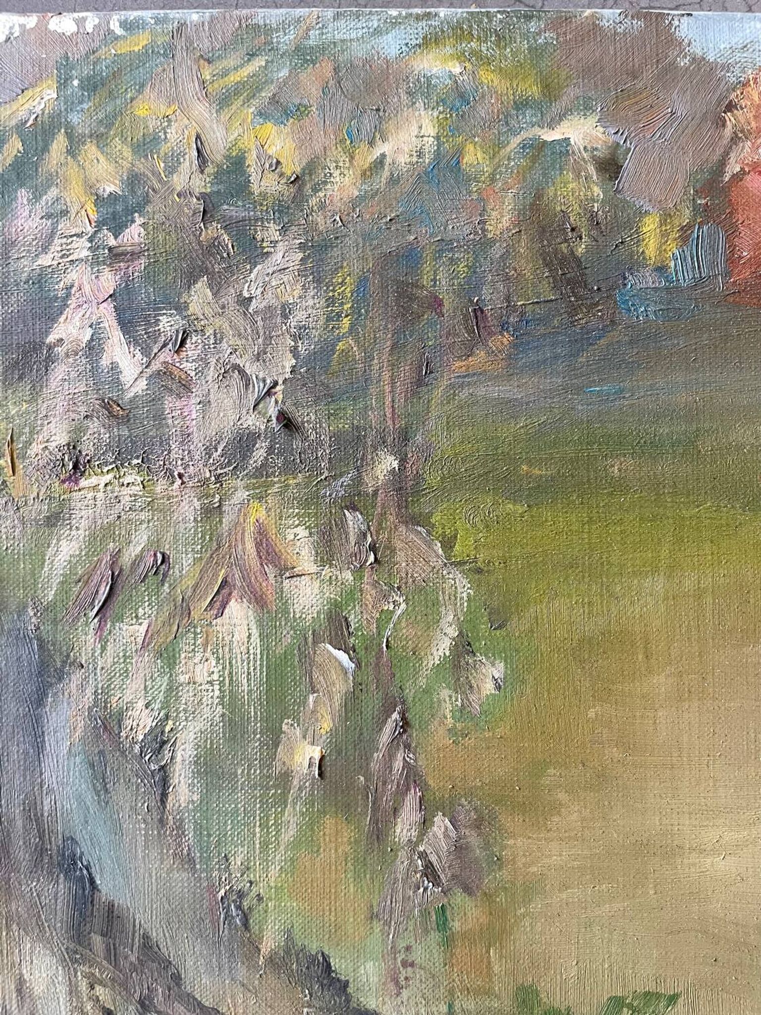 Vintage landscape painting from the 70s