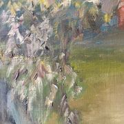 Vintage landscape painting from the 70s