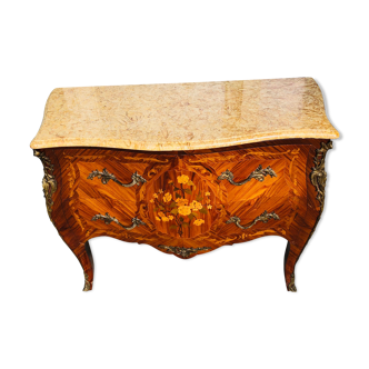 Louis XV style chest of drawers in marquetry