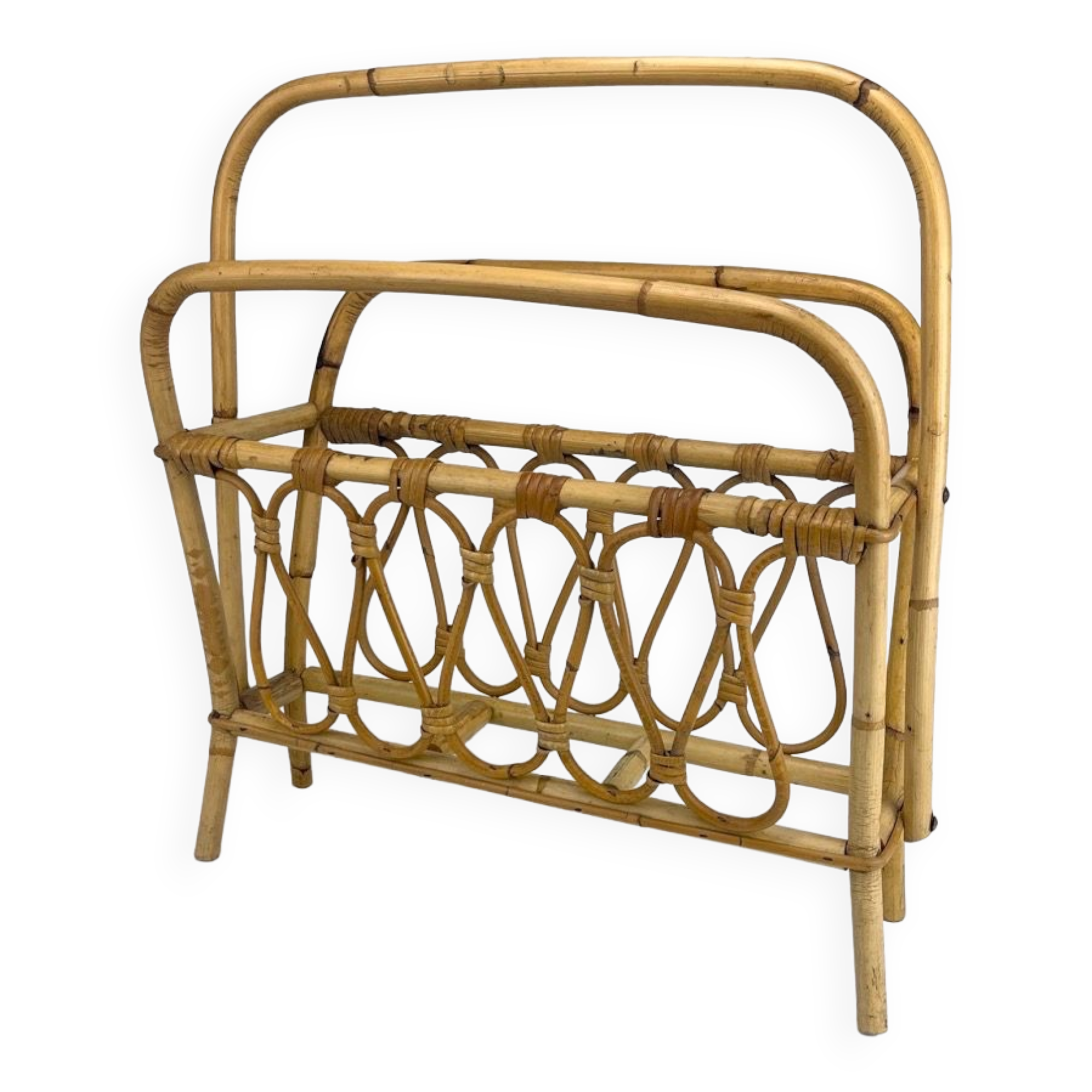 Rattan magazine holders in the 60s