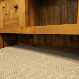 Brutalist low sideboard in solid elm