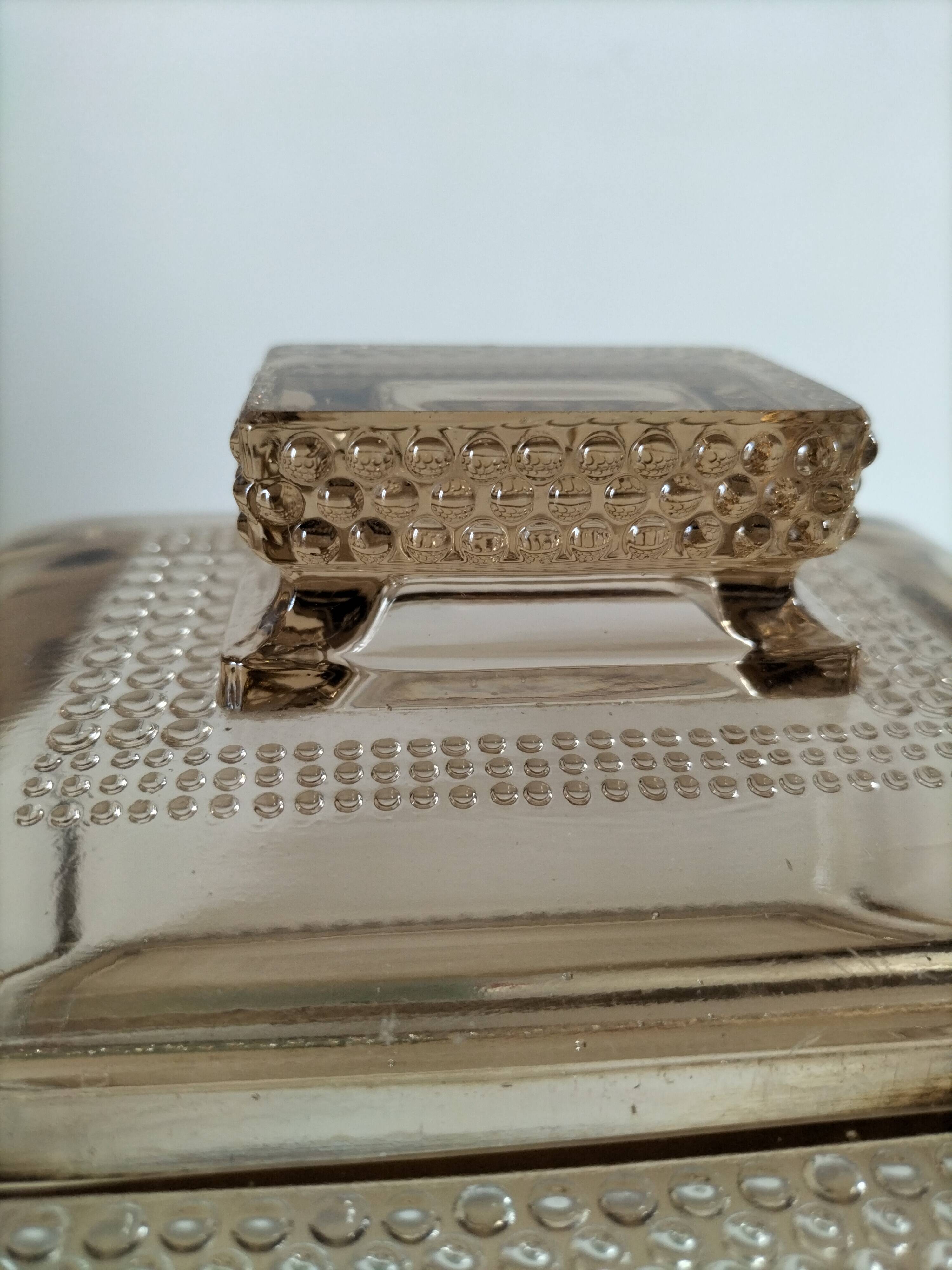 Vintage pressed glass box