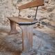 Vintage French wooden bench from the 1920s – Solid beech bench with backrest.