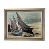 "Fishing boats in Deauville by Gustave Courbet "x