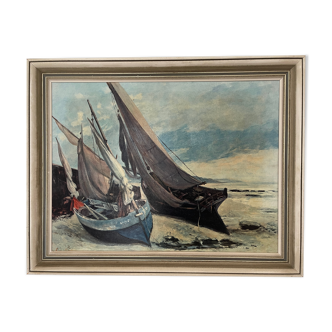 "Fishing boats in Deauville by Gustave Courbet "x