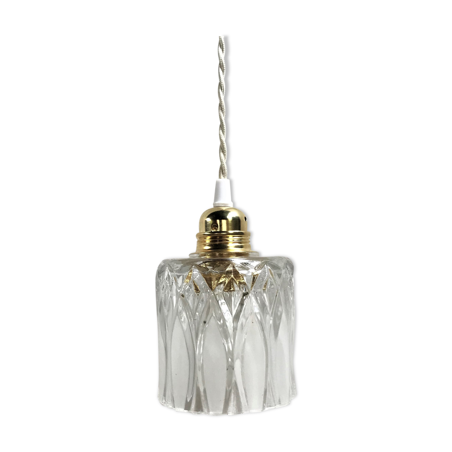 Vintage glass hand lamp