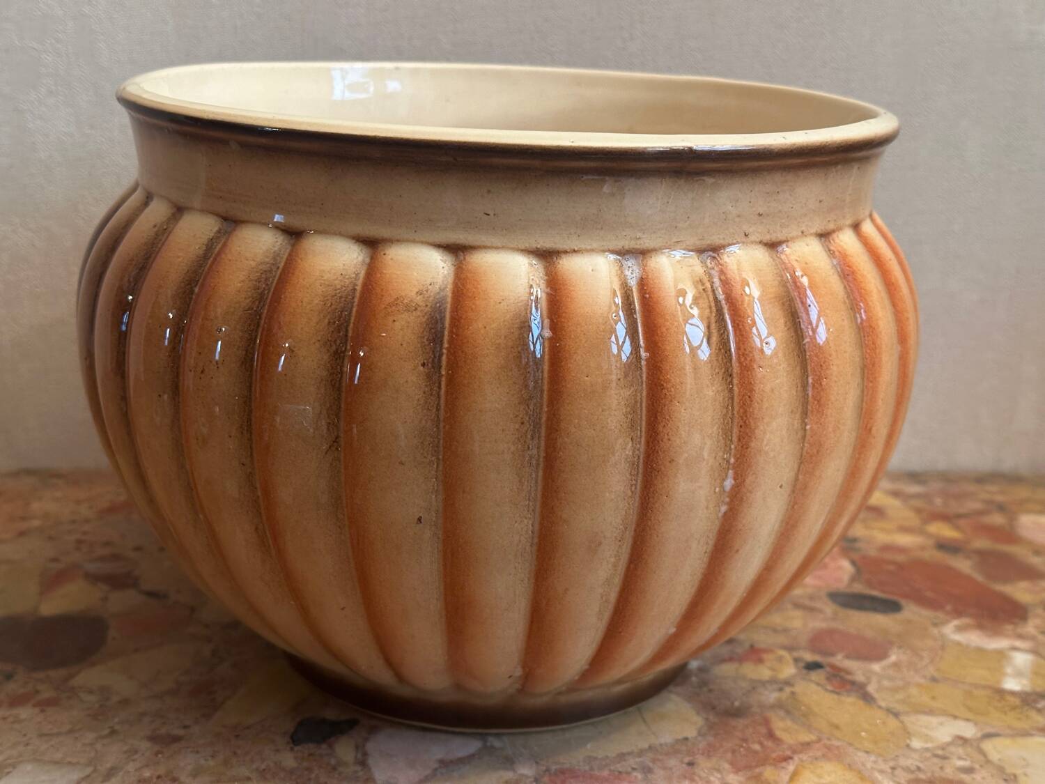 Grand Cache Pot en Céramique Vintage