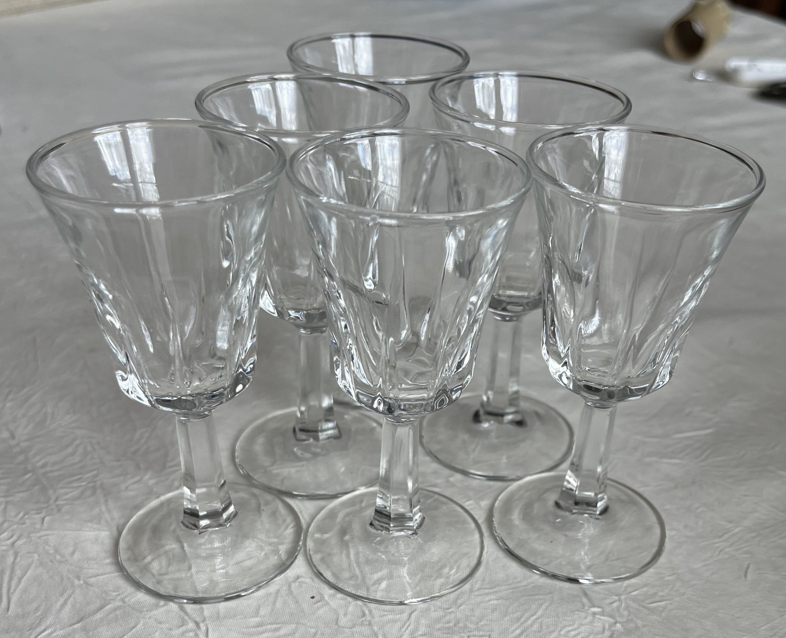 Set of six liquor glasses