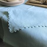 Tea cloth in pure linen aqua