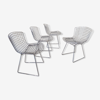 Set of 4 chrome chairs by Harry Bertoia for Knoll