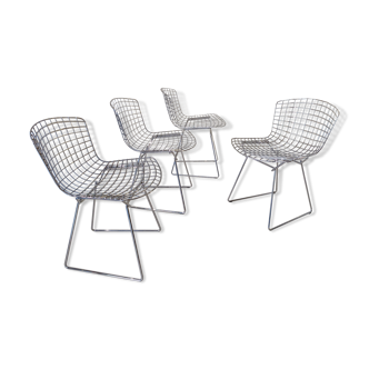 Set of 4 chrome chairs by Harry Bertoia for Knoll