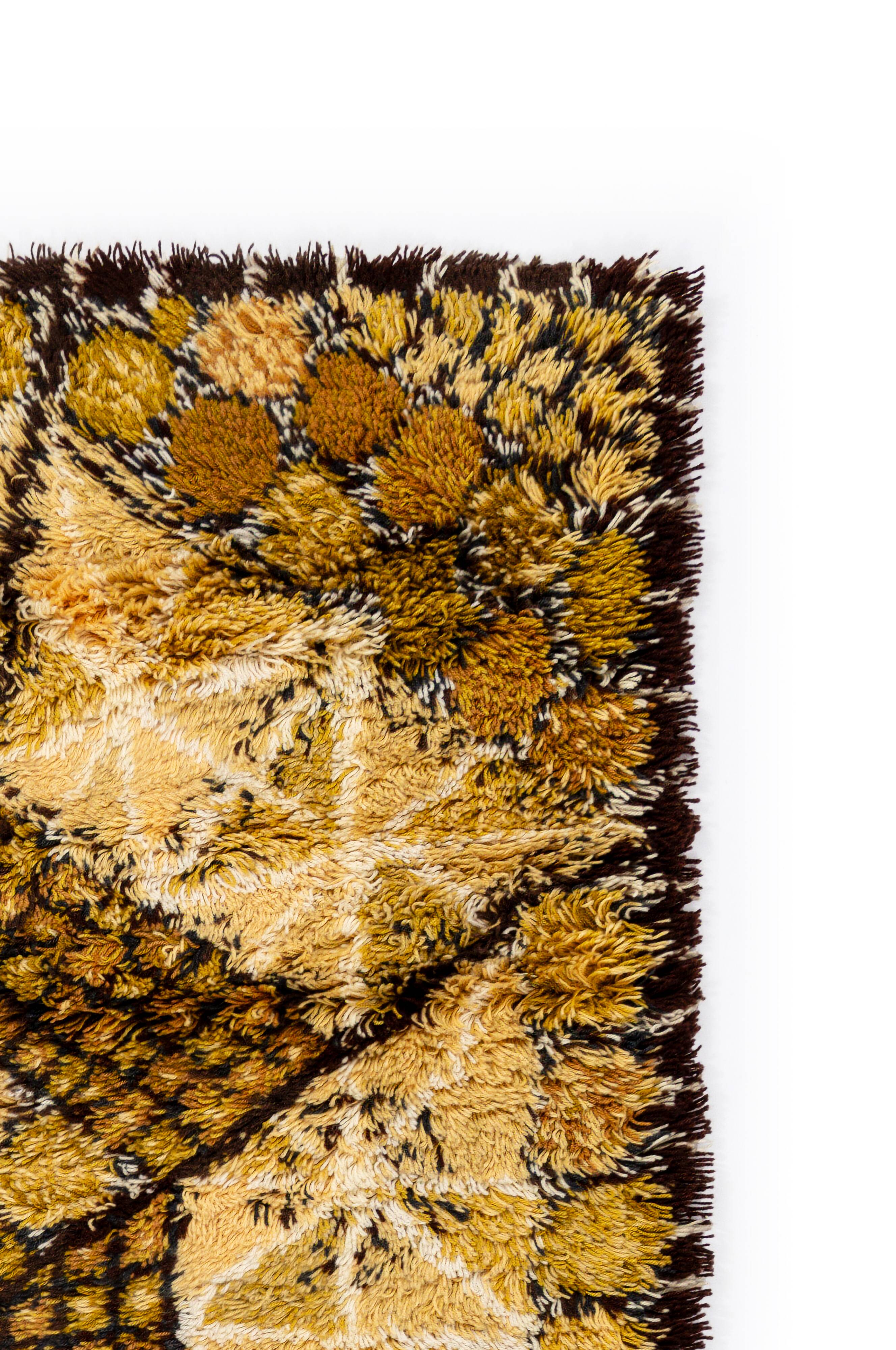 Scandinavian Modern Rya Rug by Marianne Richter for AB Wahlbecks. 192x135 cm (76x53 in).