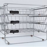 Chrome steel mail sorter, 70s design