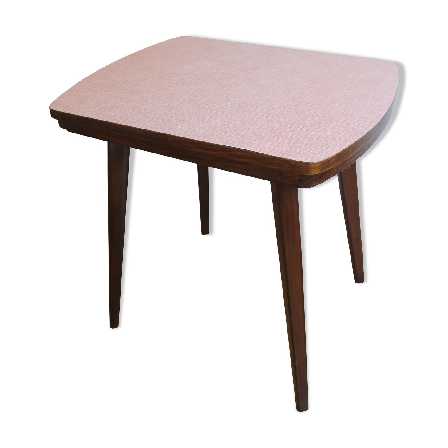 Table d’appoint mid century avec plateau en formica réglable