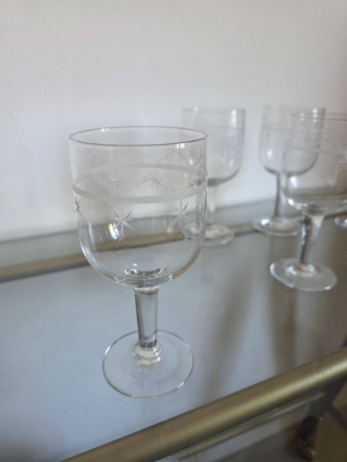 Engraved vintage glasses