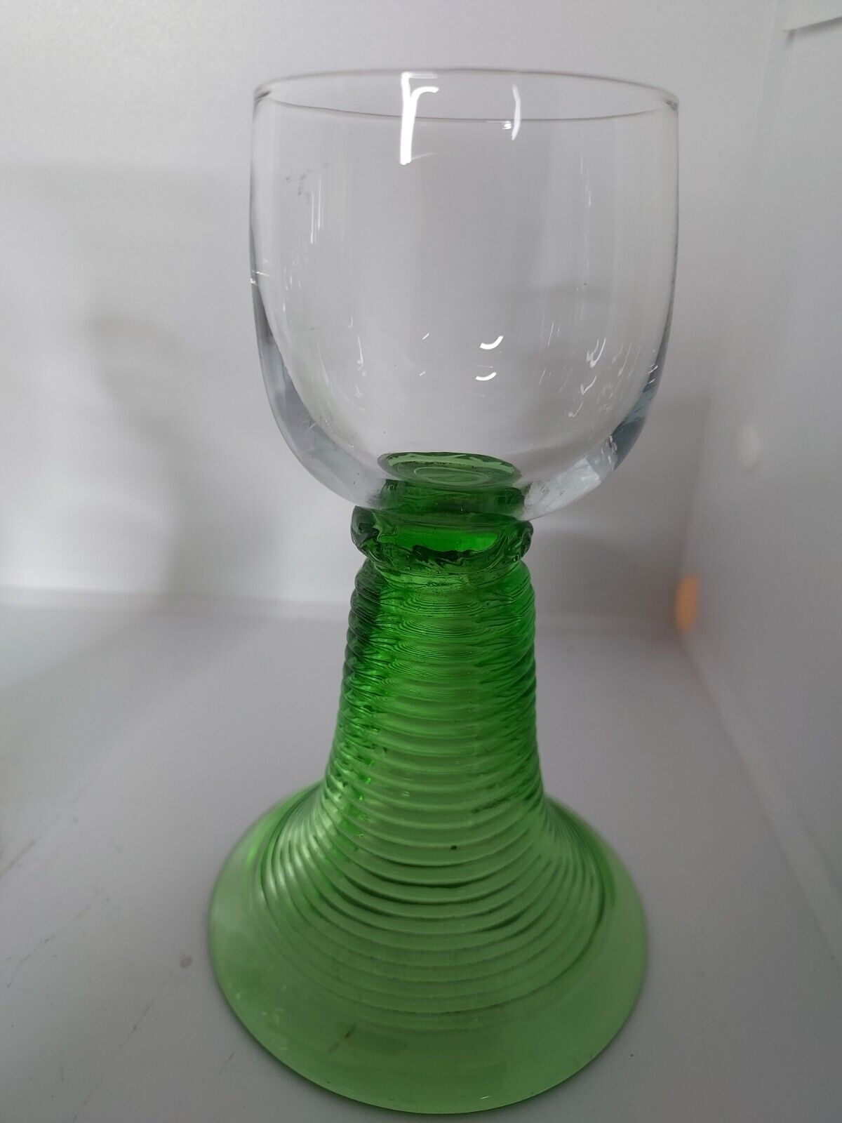 White wine glasses from Alsace Roemer foot in filigree blown glass