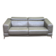 Canapé contemporain 3 places en cuir de buffle gris 200cm