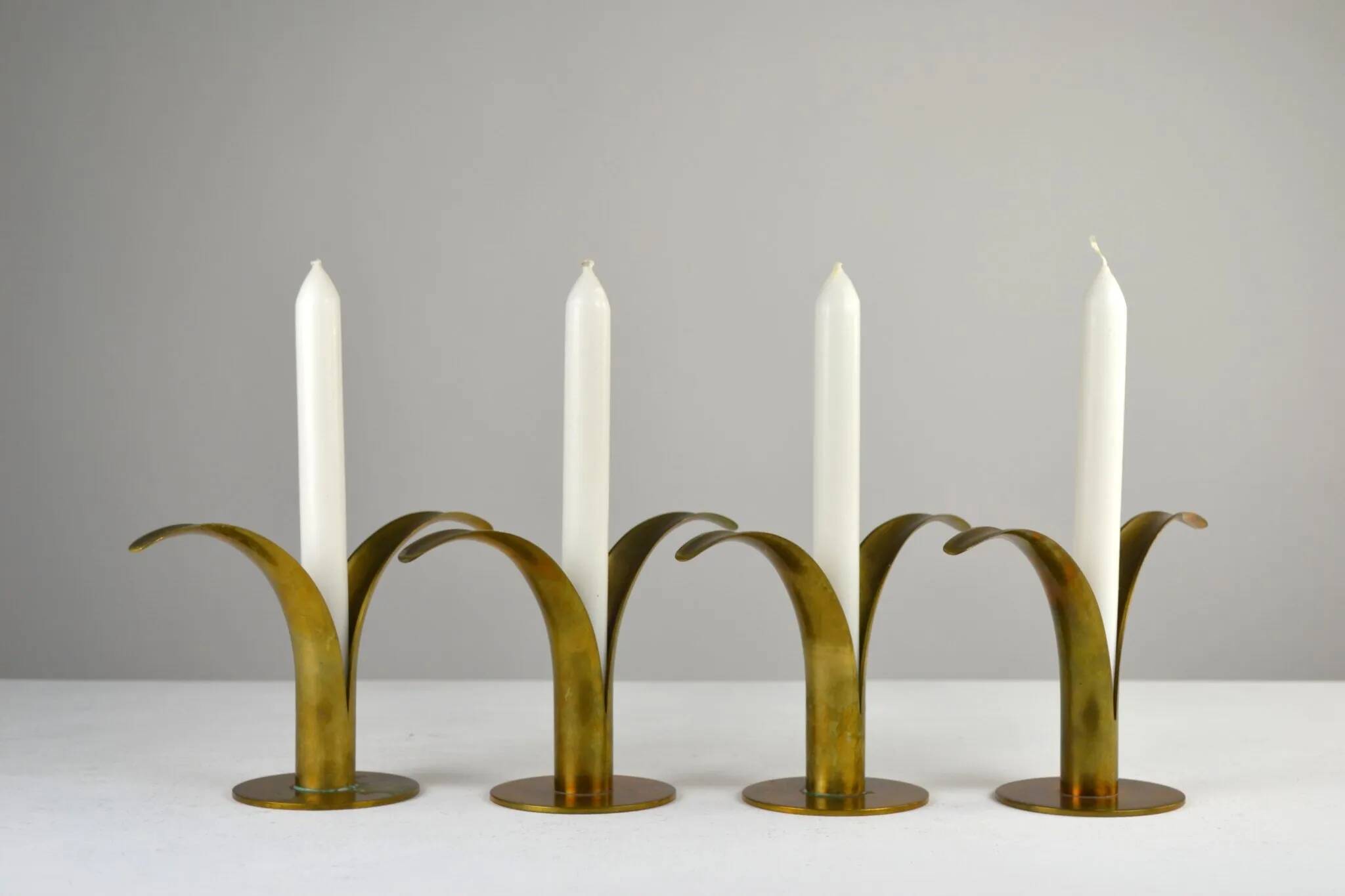 “Liljan” Candleholders — Ivar Ålenius-Björk for Ystad-Metall, Sweden, Late 1940s