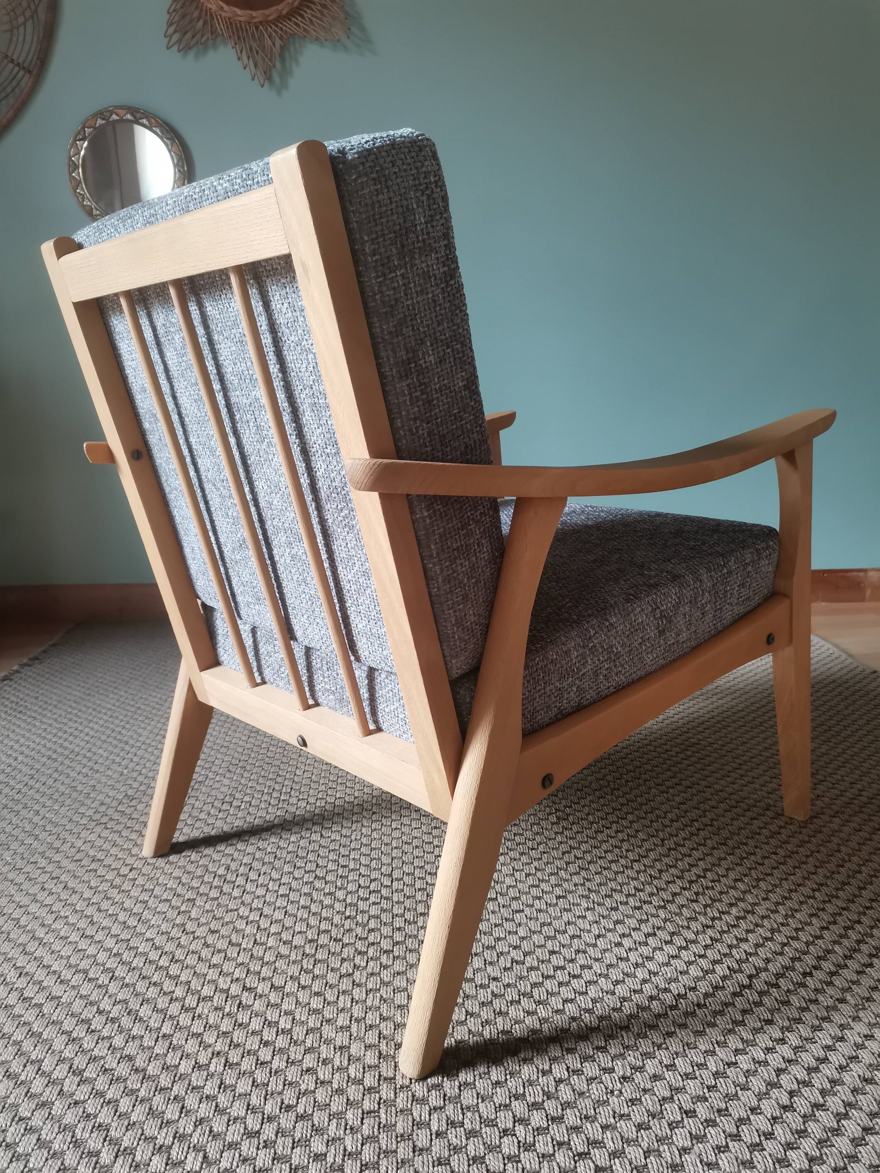 Grey Boomerang armchairs