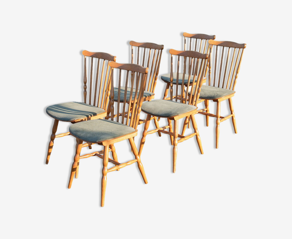 6 chaises Baumann en velours côtelé