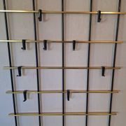 Wall mounted brass and metal coat and hat rack, 1960s
