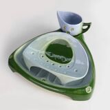 Rare Art Nouveau ceramic 3-piece asparagus set by Julius Dessler, Austria