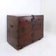 Asian wooden chest with decorative fittings