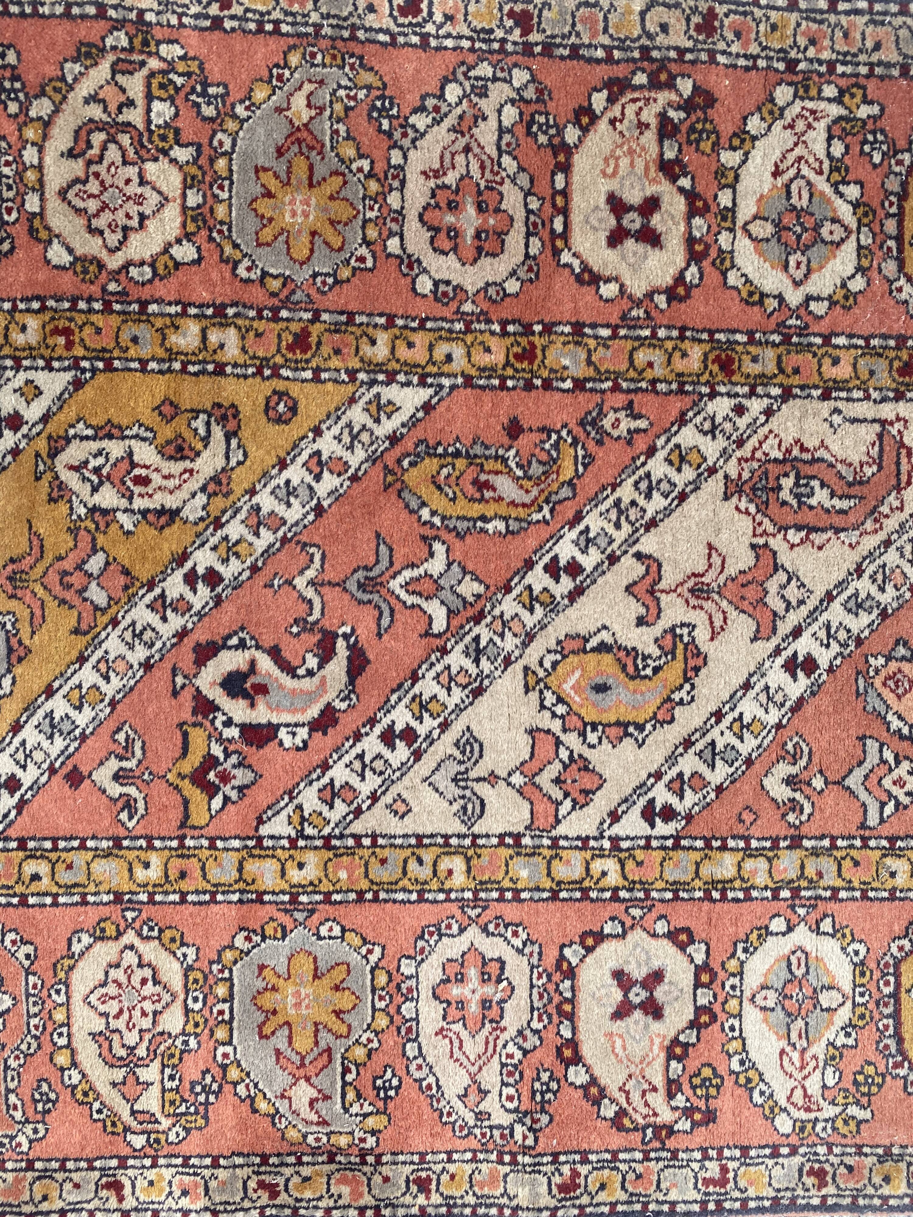 Vintage sinkiang carpet for handmade corridor 90x358 cm